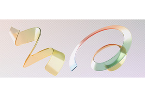 Glass spiral shapes with rainbow, an Illustration by art PVP - market