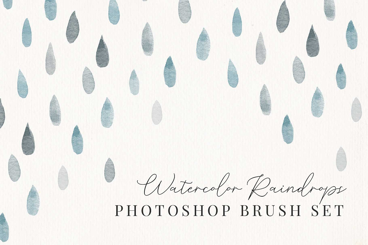 Raindrops Photoshop Brush Set, a Brush Add-On by Chelsea Bromley (Photo 1 of 4)