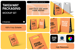 Takeaway Packaging Mockup Set, a Packaging Mockup by Custom.scene