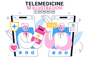 10 Telemedicine Illustration, a Healthcare Illustration by denayunebgt (Thumbnail 1 of 4)