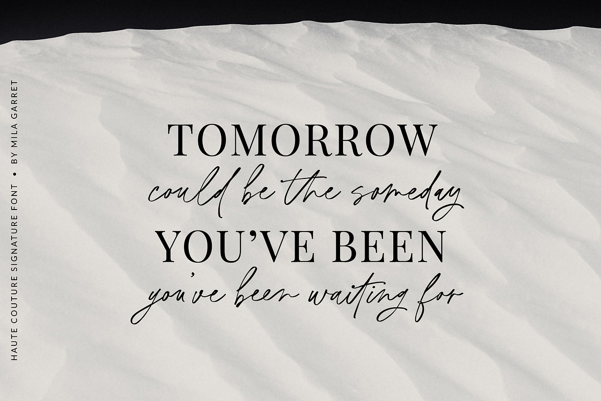 HauteCouture Handwritten Script Font, a Script Font by Mila Garret (Photo 17 of 23)
