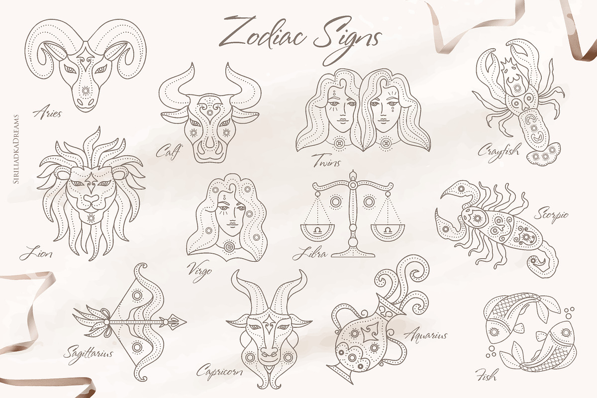 Zodiac Signs | Horoscope Symbols, an Illustration by Siriliadka Dreams (Photo 6 of 12)