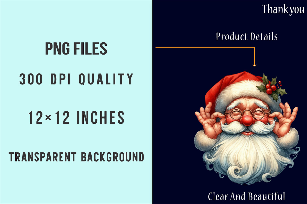 Retro Funny Santa Claus Face Clipart, an Illustration by SinaCreation (Photo 4 of 5)