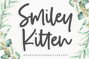 Smiley Kitten - Monoline Font