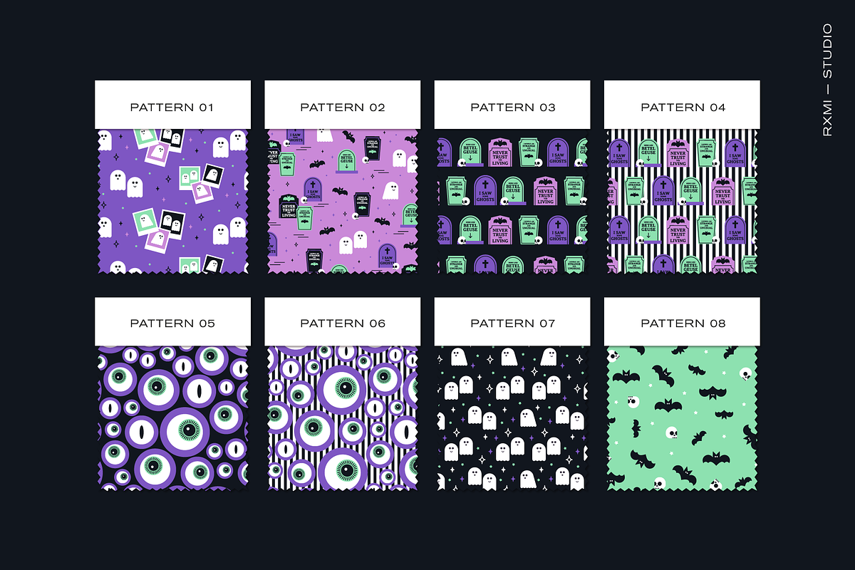 Strange Ghosts Halloween Pattern Set, a Pattern Graphic by Rxmi Studio (Photo 8 of 10)