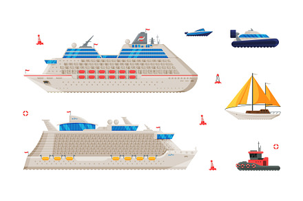 Ship with Mast and Sails and, a Transportation Illustration by TopVectors