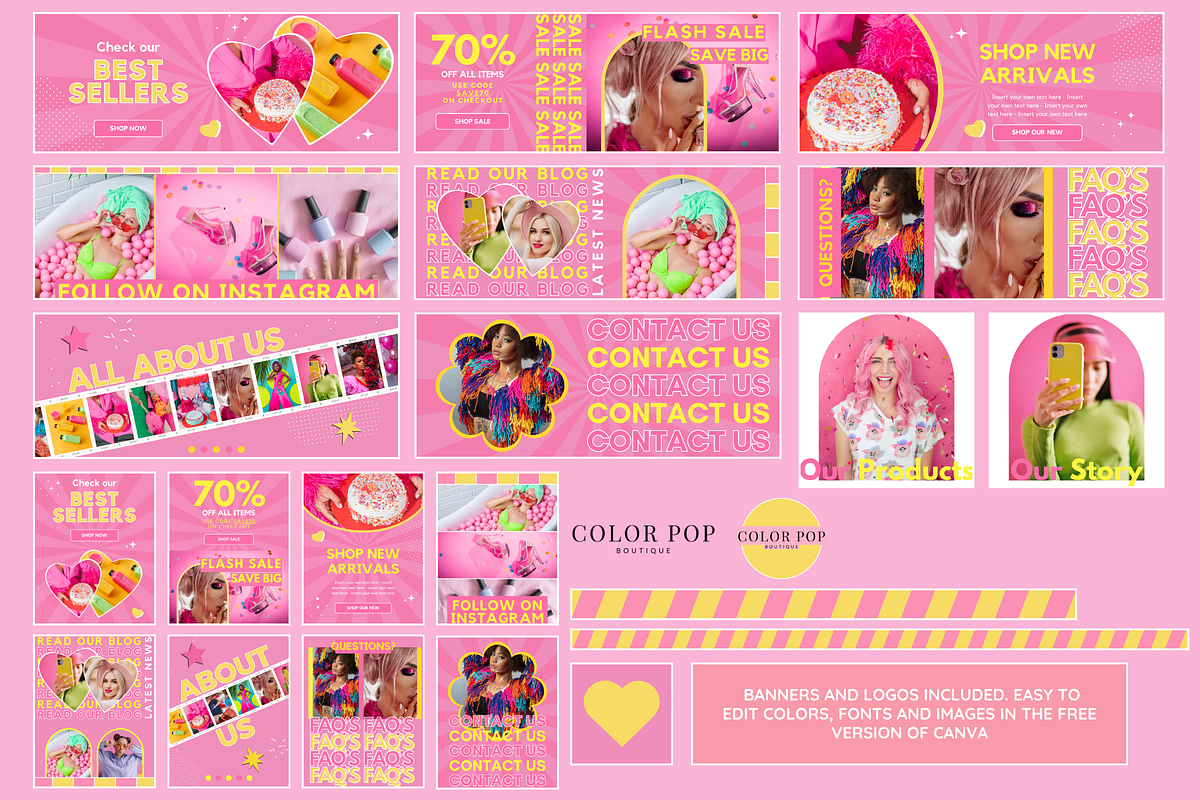 Fun Shop Banner Template Bundle, a Shopify Template by SunshineStudioBoutique (Photo 3 of 7)