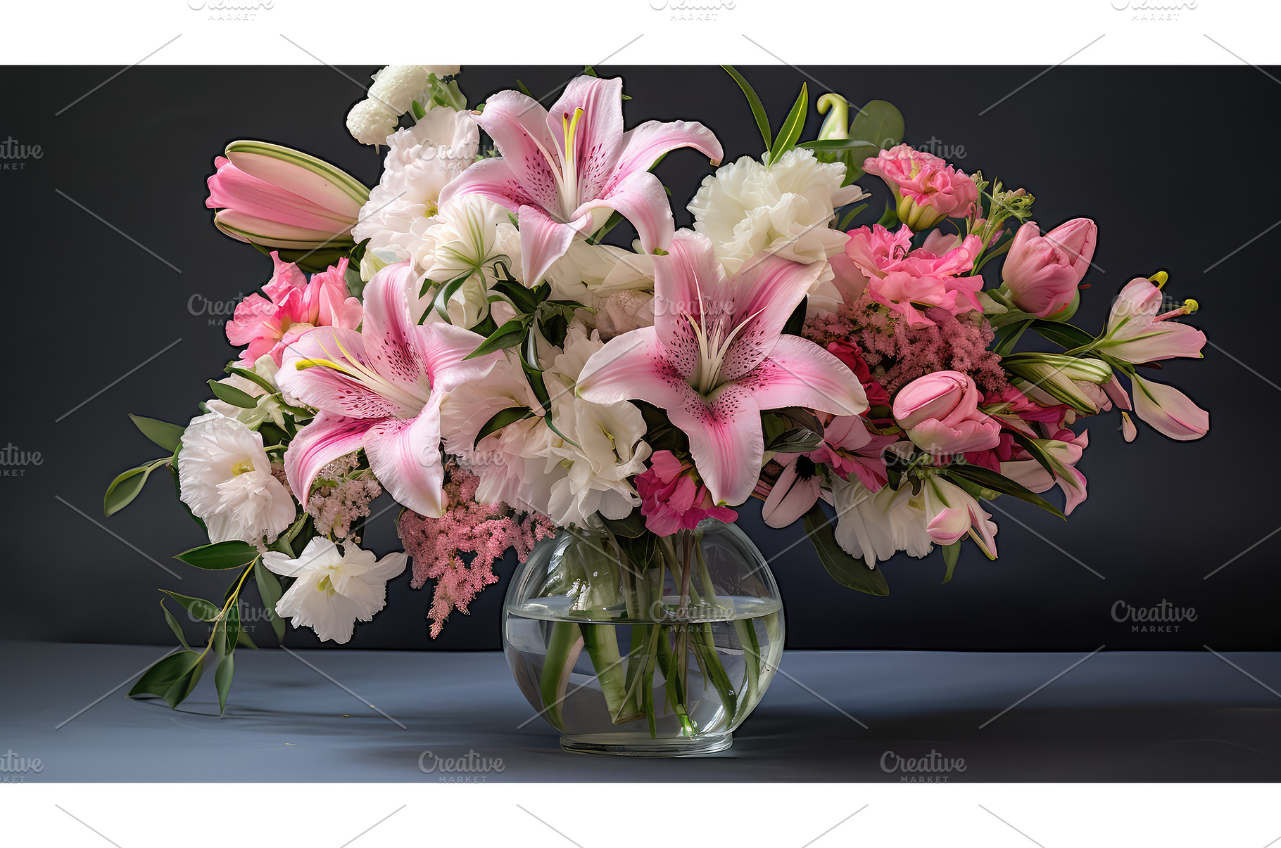 arrangement pink floral ai generated, a Background Photo by pikepicture