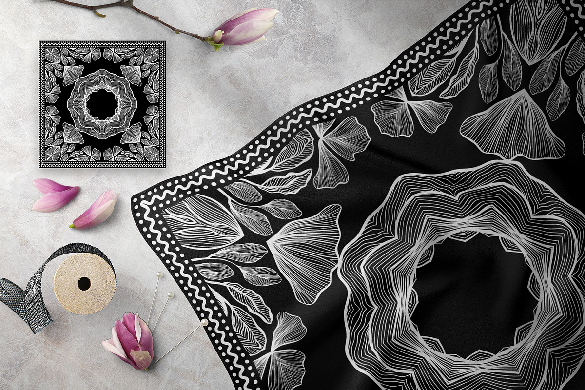 Bandanas Silk Scarf Set 6, a Pattern Graphic by ilonitta (Photo 5 of 5)