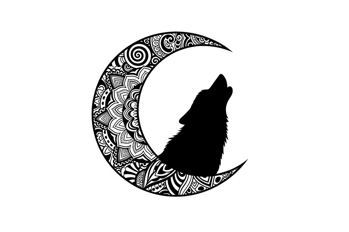 Mandala Moon Wolf SVG Bundle, an Illustration by Gaye Art (Photo 23 of 31)