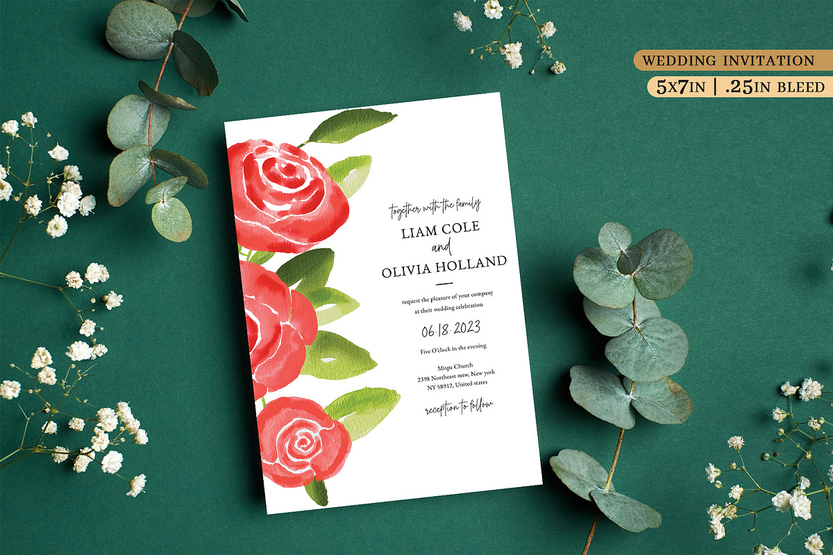 Red Rose Wedding Invitation Suite, an Invitation Template by Beyond Muse (Photo 2 of 6)