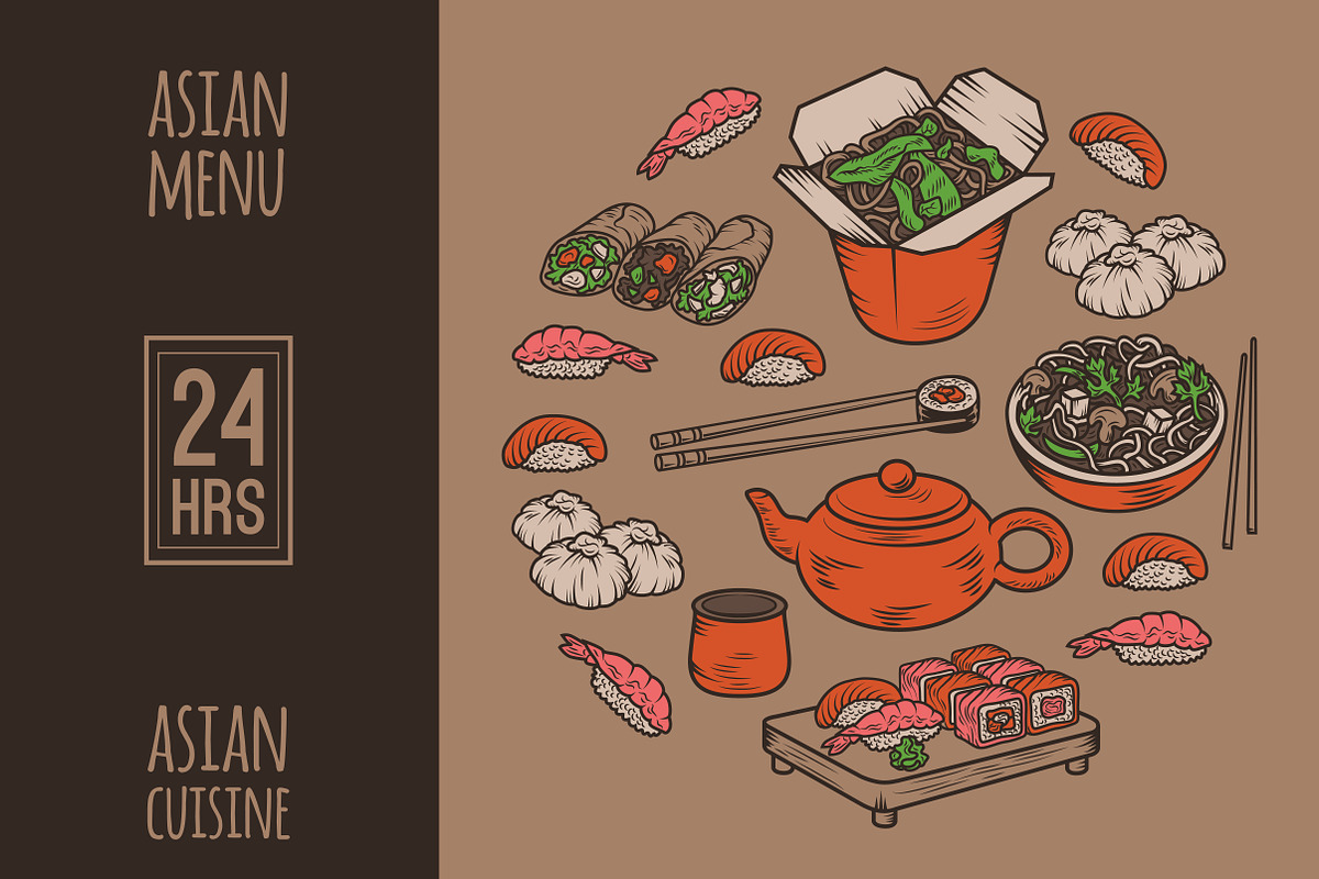 Asian cuisine (Chinese, Japanese), a Wallpaper Graphic by Art Loft