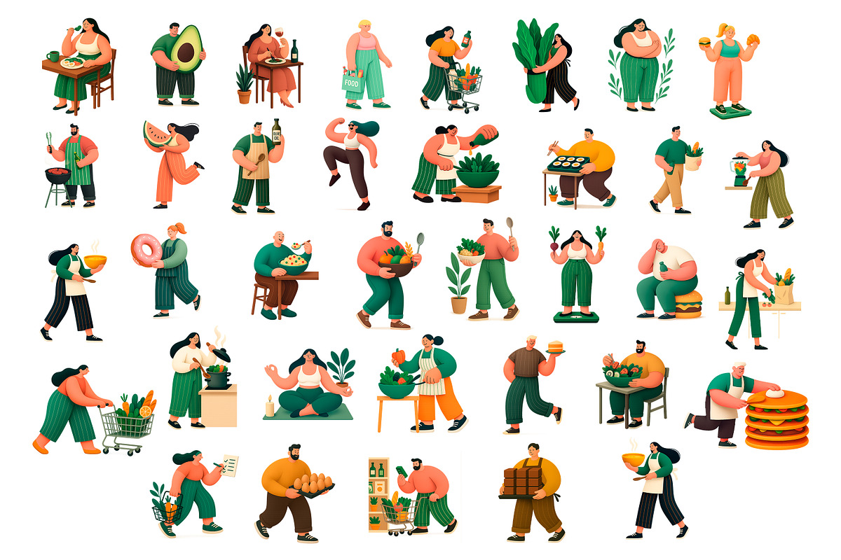 Food People Cutouts, a Person Illustration by WildStrawberry Magic (Photo 2 of 4)