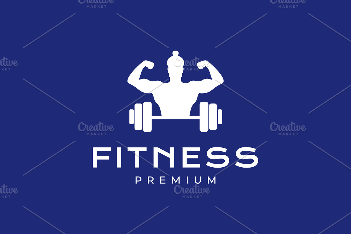 man body building strong logo, a Branding & Logo Template by devastd