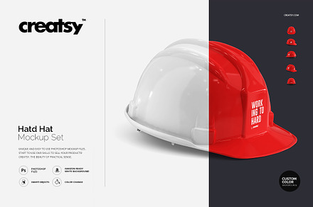 Hard Hat Mockup Set, a Hat Mockup by creatsy2