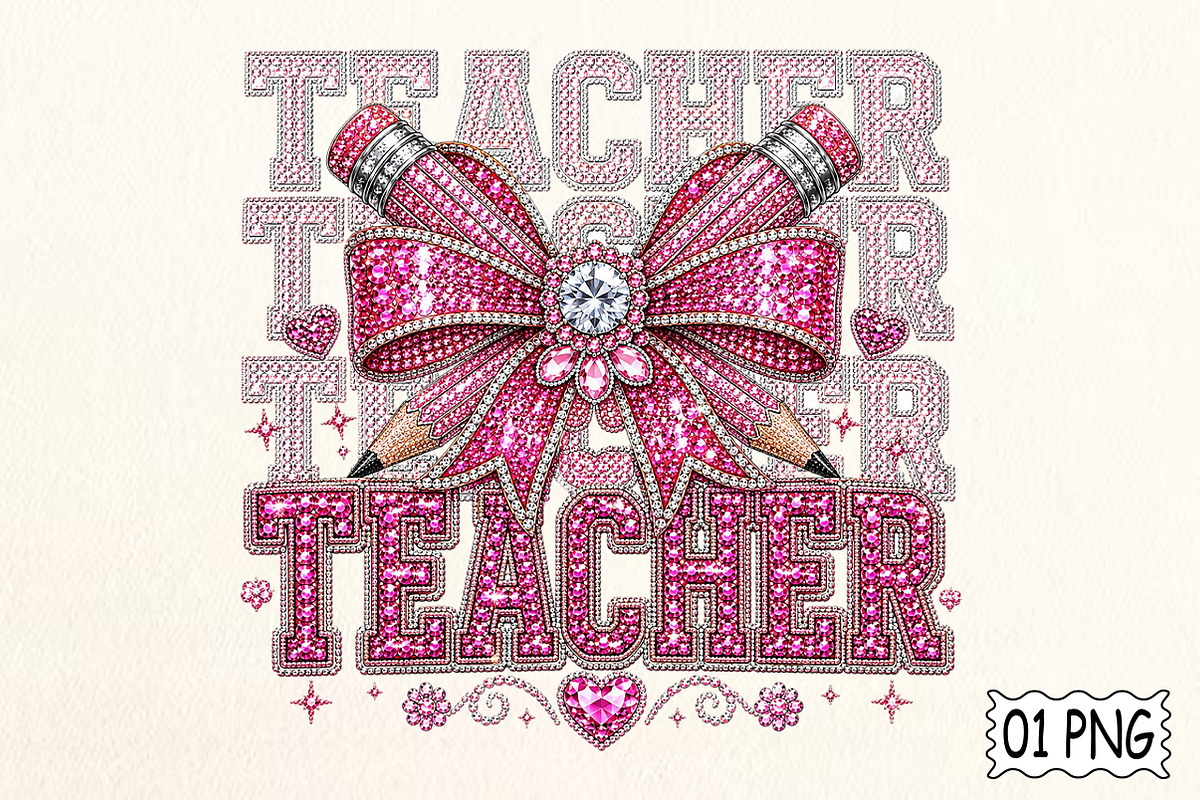 Back to School Bling Pencil Bow Png, an Education Illustration by Pixels.Craft (Photo 1 of 8)