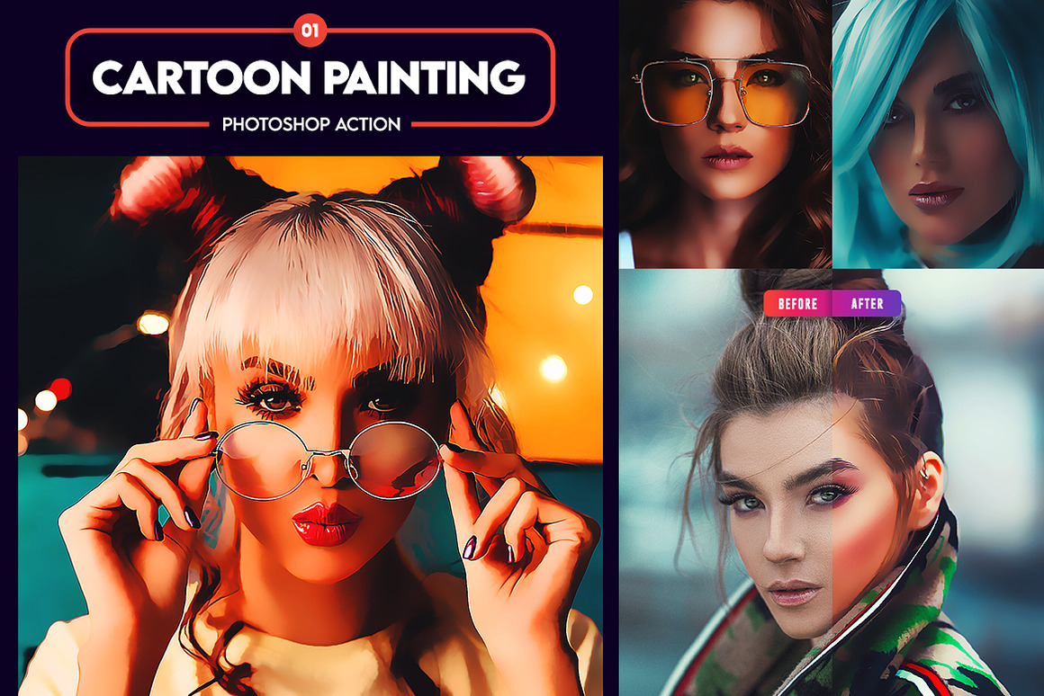 4in1 Cartoon & Vector Art Ps Action, an Action Add-On by ridvanpars (Photo 2 of 9)