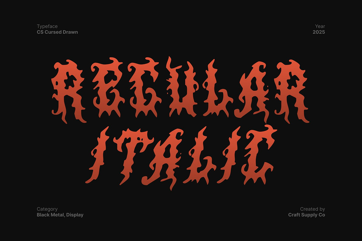 CS Cursed Drawn, a Blackletter Font by Craft Supply Co. (Photo 3 of 8)