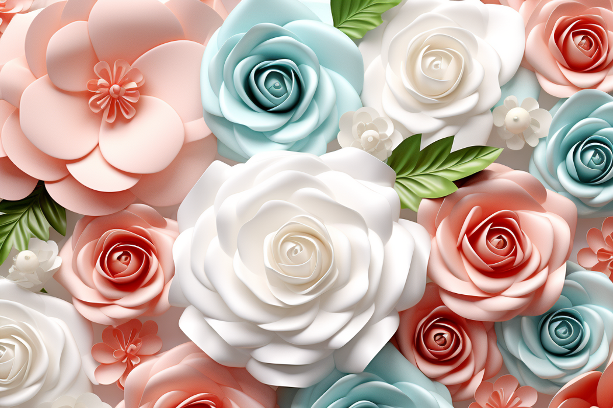 3D Wedding Roses, a Pattern Graphic by Printable Treasure (Photo 3 of 5)