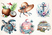 OCEAN Boho, Summer Clipart, an Illustration by DreamCafeArt (Thumbnail 3 of 5)