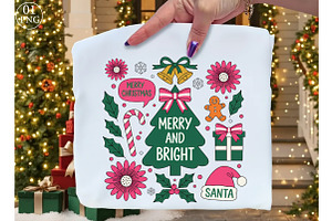 Merry and Bright Christmas Hand Draw, an Illustration by Libby Wishes