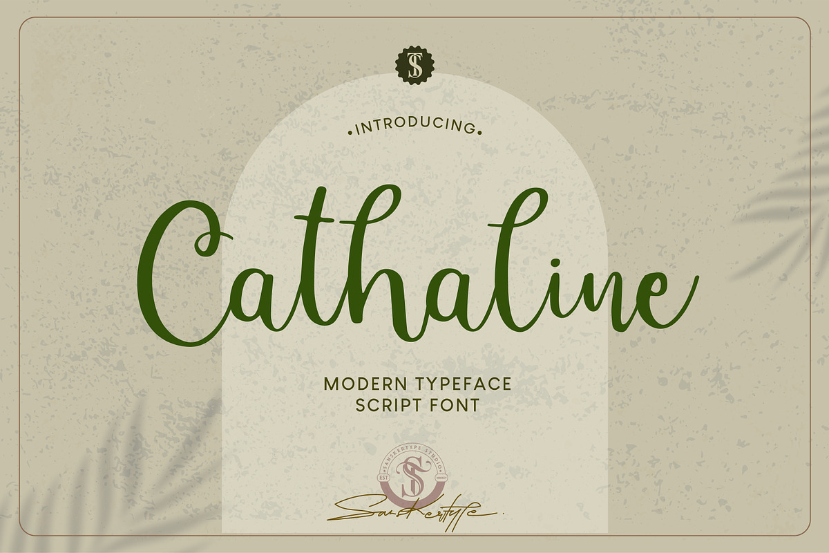 Cathaline - Modern Script, a Font by Sanskertype Studio (Photo 1 of 9)