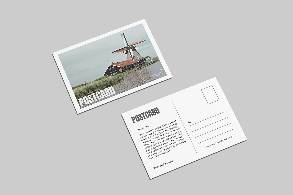 Postcard Mockup - Greeting Card, a Card Template by graphictime (Photo 8 of 14)