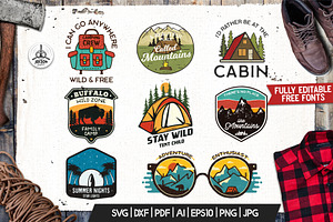 Retro Camp Badges Logos. Part 4