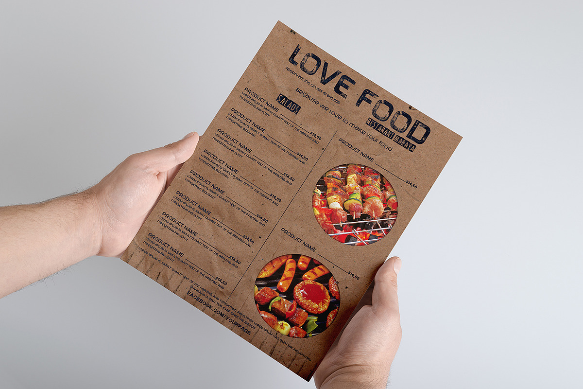 Vintage style FOOD MENU, a Flyer Template by Tzochko (Photo 2 of 5)
