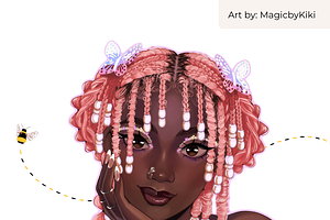 Procreate Outline Curl, Braid, Hair