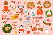 Pink Christmas dogs & bows, a Pattern Graphic by Tani Kuzminka (Thumbnail 4 of 15)