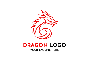 Dragon Powerful Emblem Logo Design