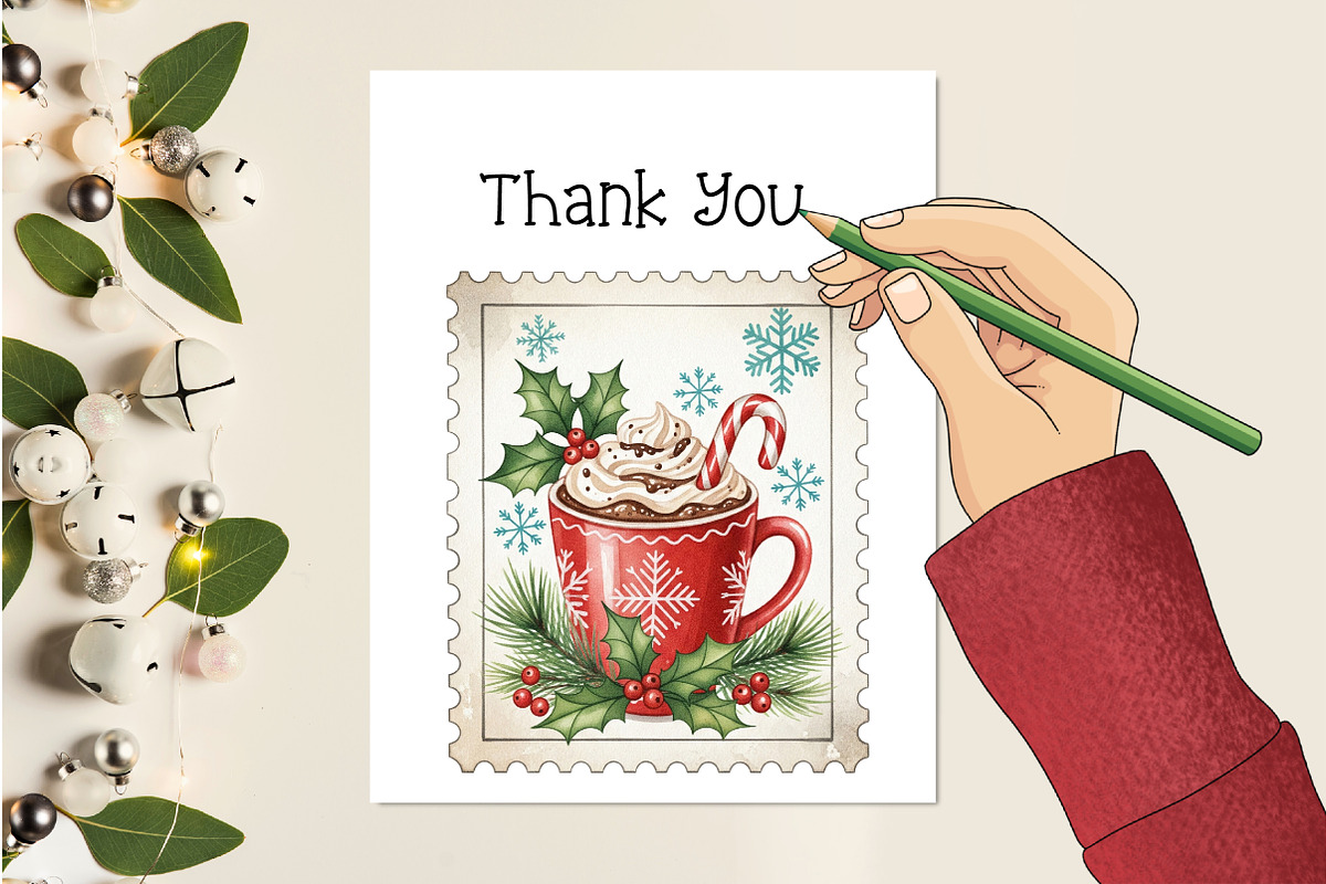 Christmas Postage Stamps PNG, an Illustration by Creative Art (Photo 7 of 8)