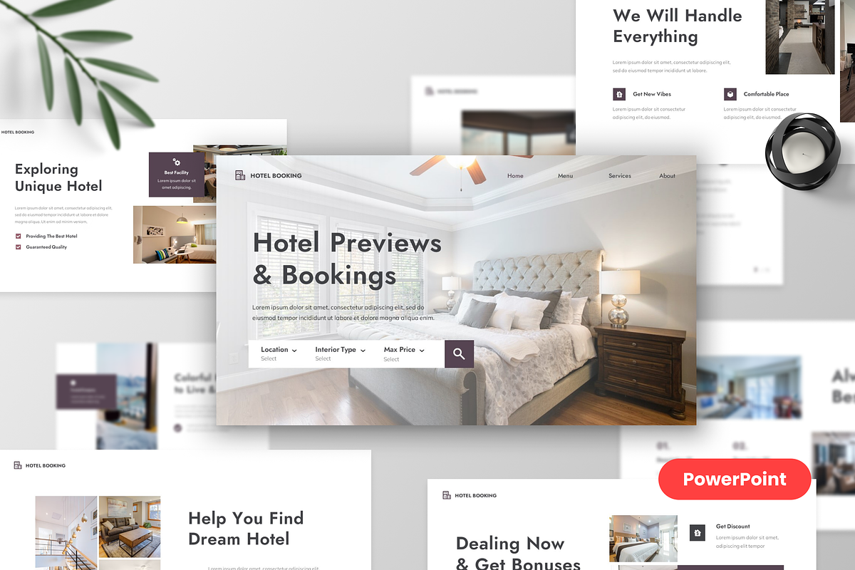 Hotel Booking PowerPoint Template, a Presentation Template by MtvtdArt (Photo 1 of 6)