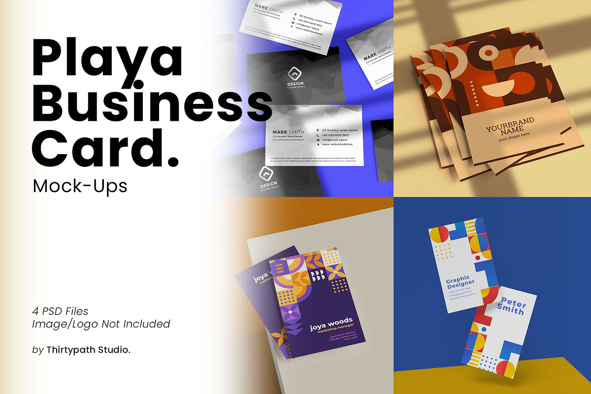 Playa Business Card Mock-Ups, a Print Template by Thirtypath Studio (Photo 1 of 9)