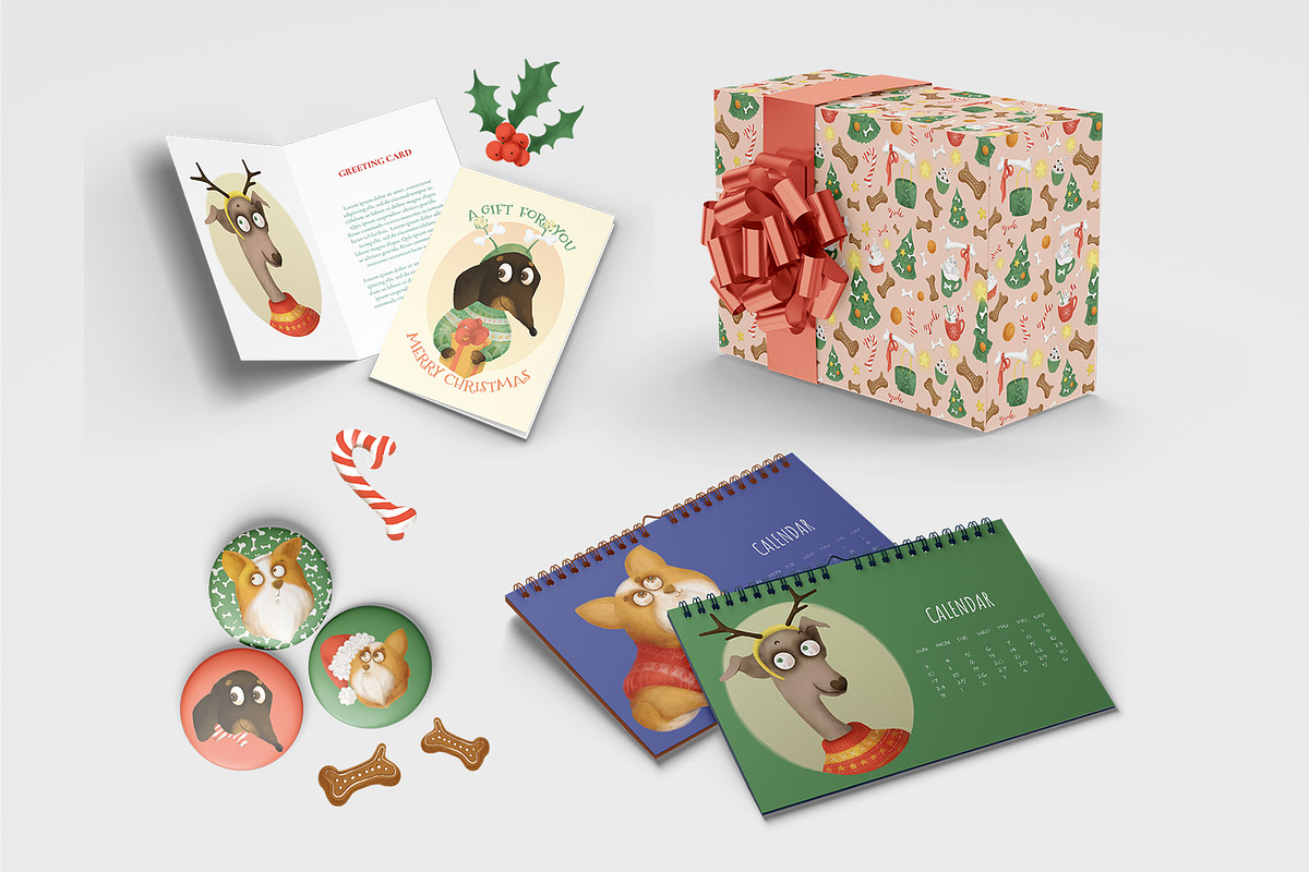 Christmas Puppies, a Seasonal Illustration by YuNa (Photo 9 of 11)