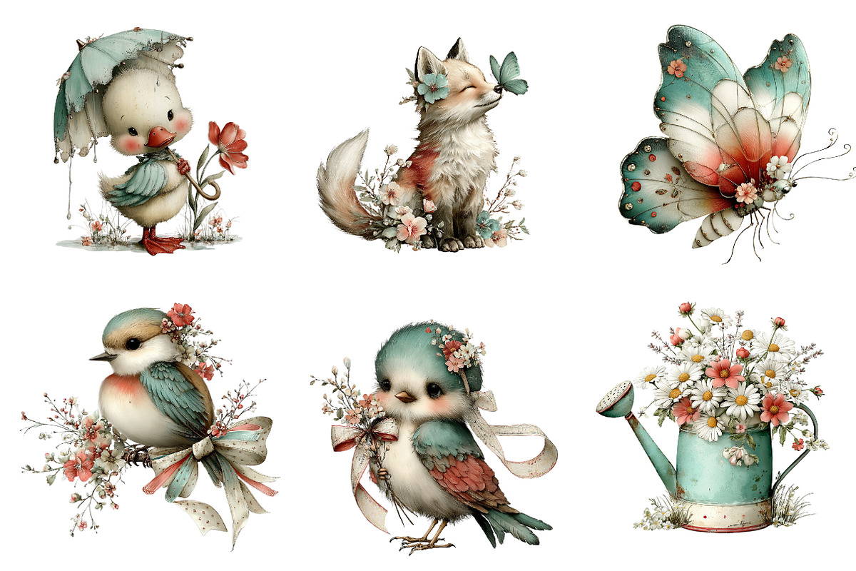 Whimsical Spring Clipart, an Illustration by CreationArt (Photo 6 of 7)