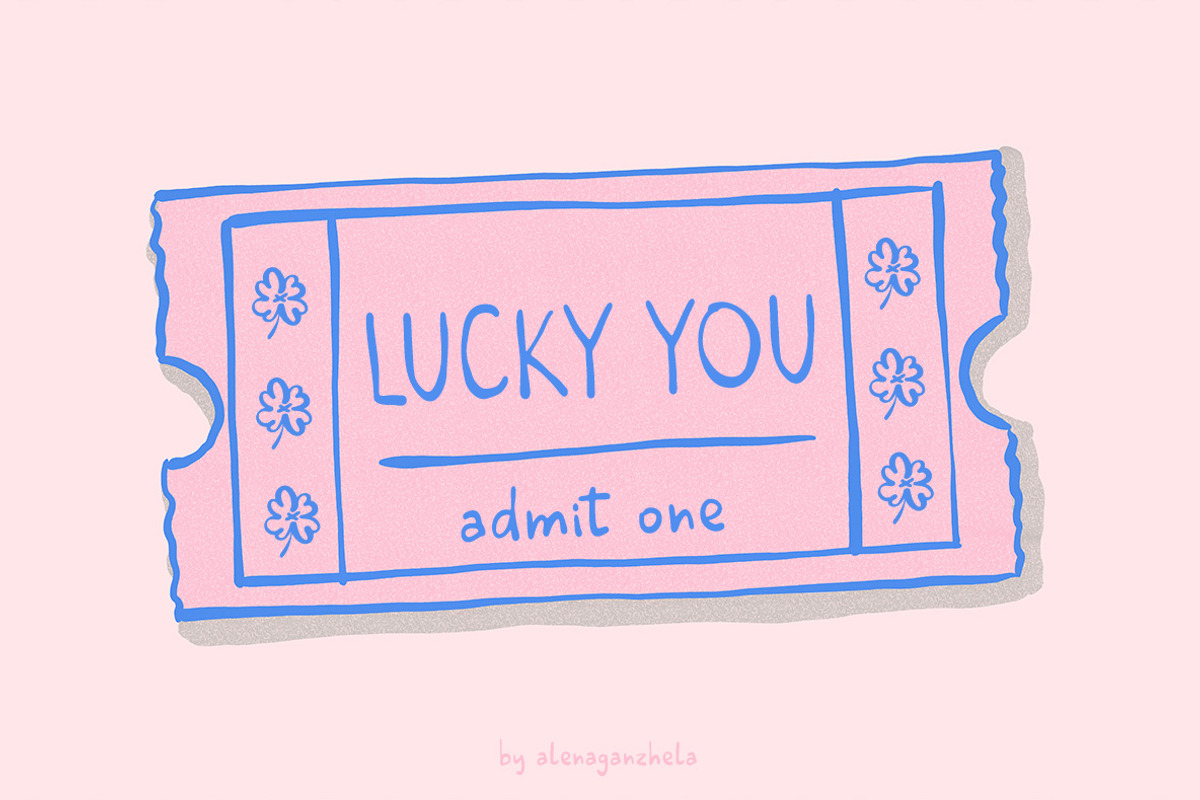 Lucky Berry - cute handwritten font, a Handwritten Font by alenaganzhela (Photo 2 of 10)