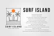 surfing island line art logo vector, an Object Graphic by Rizkaarishandy_shop (Thumbnail 2 of 3)