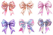 Iridescent Christmas Bow Clipart, an Illustration by DreamArtGraphic (Thumbnail 3 of 5)