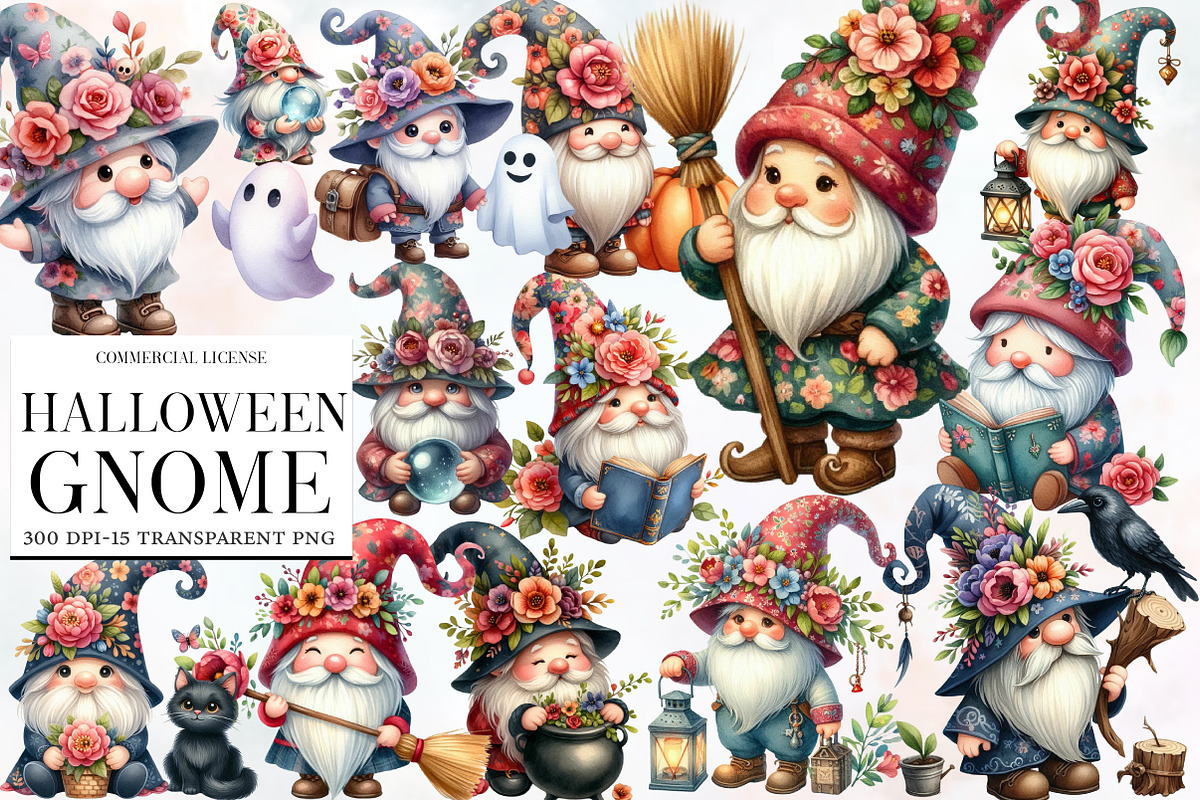 Halloween gnome Clipart, an Illustration by Designworld (Photo 1 of 5)