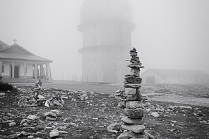 Stone Cairns at Pico Torre, an Architecture Photo by lsalas-morera