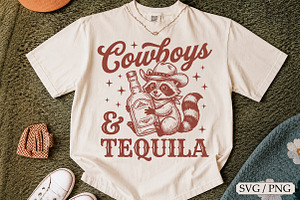 Cowboys & Tequila SVG, Cute Raccoon, an Animal Illustration by Libby Wishes