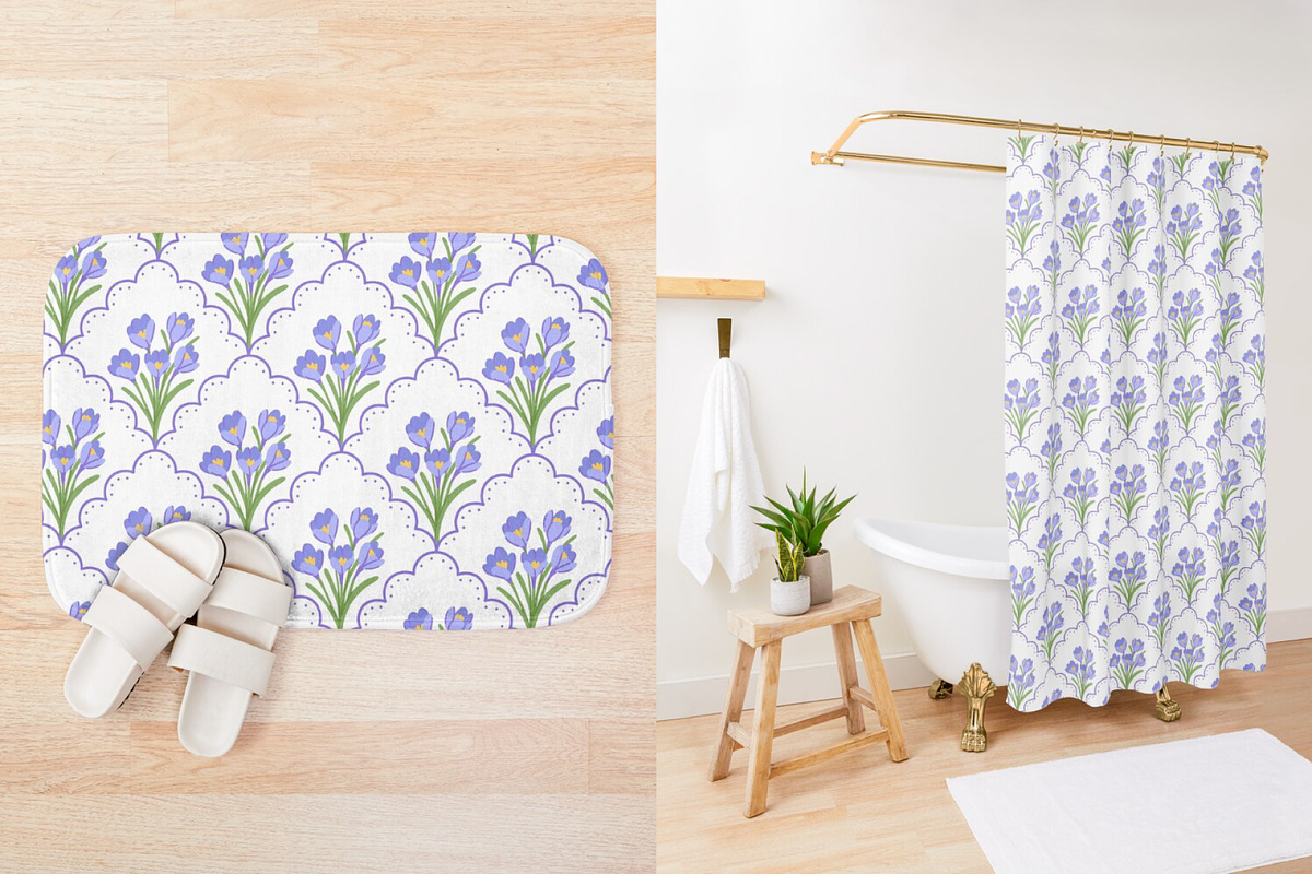 Preppy Crocuses Flowers, a Pattern Graphic by Viaireshop (Photo 5 of 8)