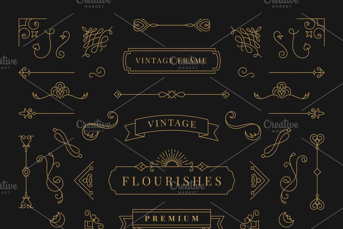 Flourishes vintage ornament frame, a Decorative Illustration by rawpixel