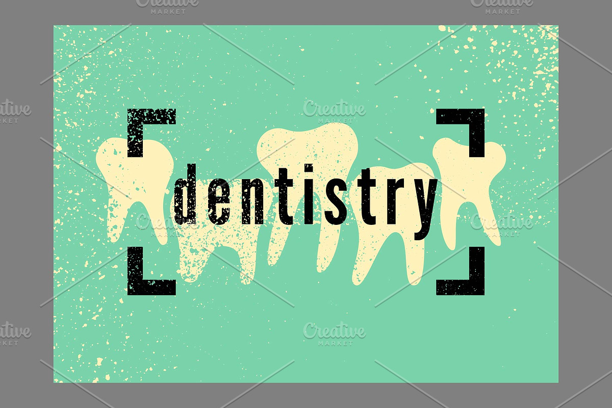 Dentistry grunge vector poster set., a Healthcare Illustration by PoPaShop (Photo 6 of 8)