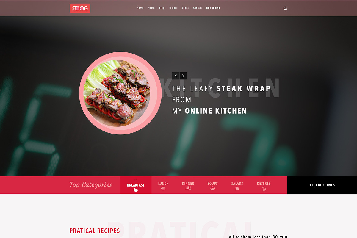 FOOG Personal Recipe Blog Template, a Websites & App Template by Arif's Shop (Photo 4 of 13)