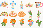 Dia de los Muertos Clipart Halloween, a Seasonal Illustration by SugarCloudStudioArt (Thumbnail 5 of 5)