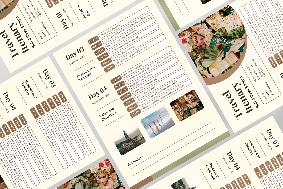 Travel Itinerary, a Flyer Template by Annora Studio (Photo 3 of 5)