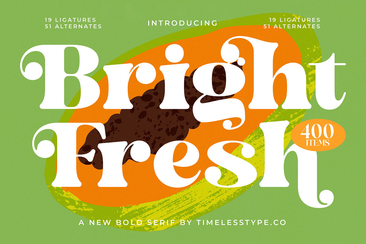 Bright Fresh Bold Retro Serif, a Serif Font by timelesstype.co (Photo 1 of 20)